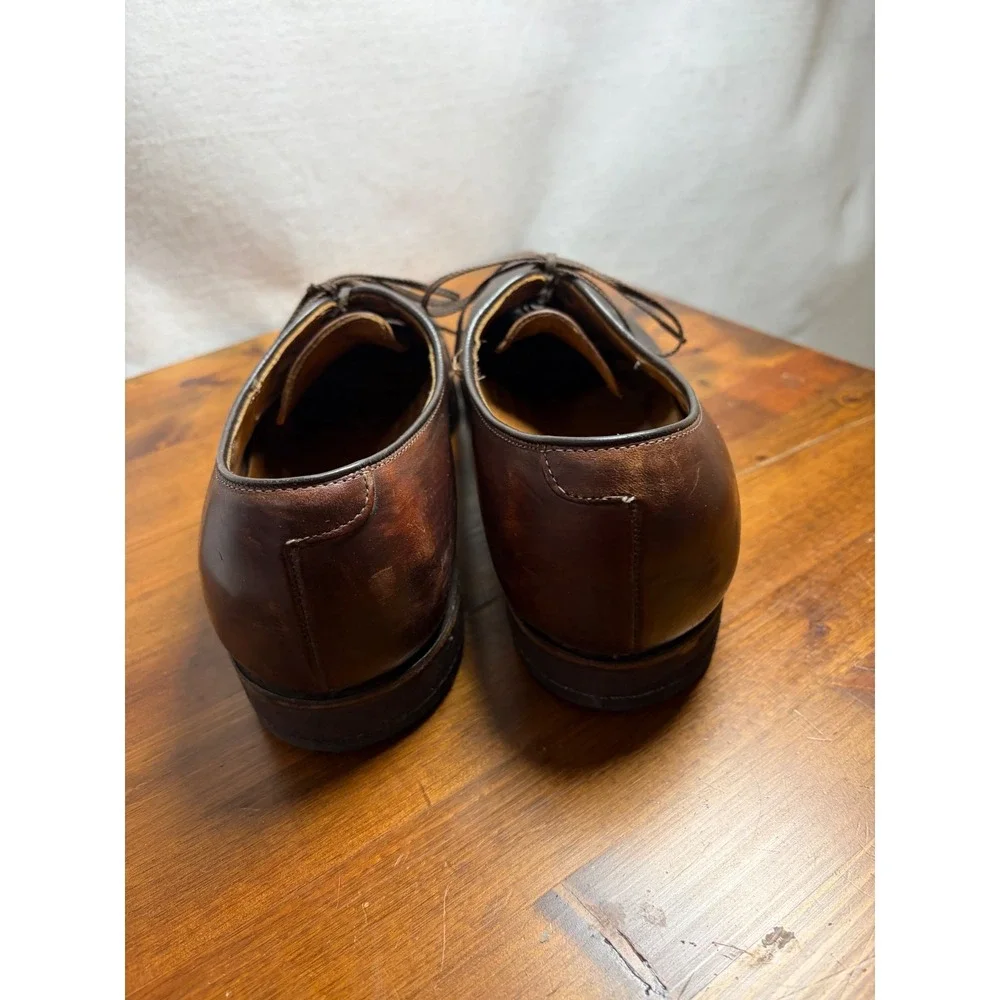 Allen Edmonds Mens 13 AA Dark Brown‎ Leather Plain Toe Derby Dress Shoes 01644
